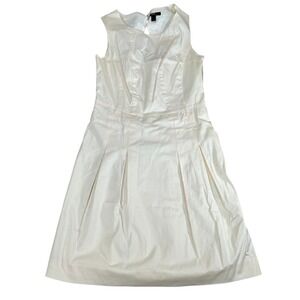 Mexx Metropolitan Womens Cream Sleeveless Pleated Fit & Flare Dress Size 4 US